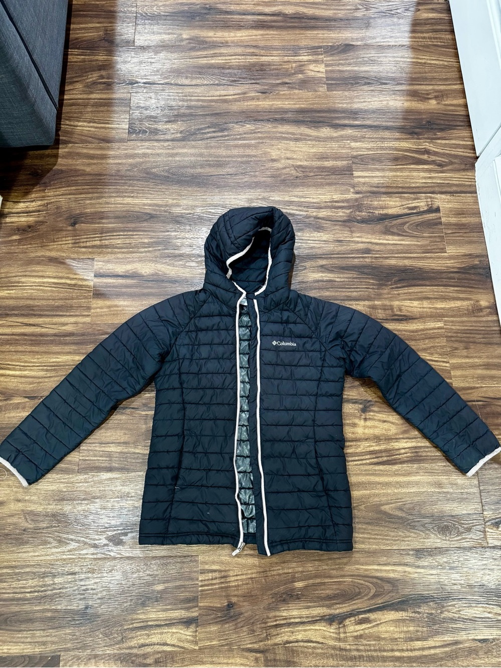 Columbia Girls Omni-Heat Hooded Jacket Black Youth L 14/16
